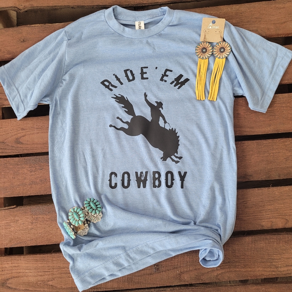 Ride 'Em Cowboy Rodeo Bucking Horse Tee NWOT